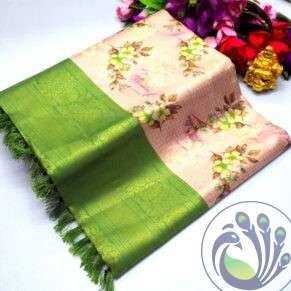 Premium Digital Floral Softy Silk Saree