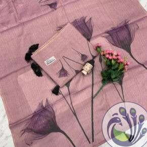 Tissue Silk Soft Cotton Saree with Digital Print