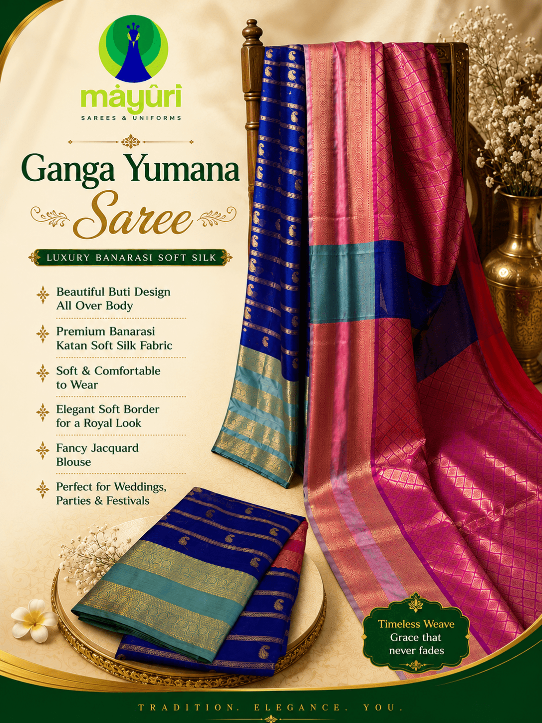 Mayuri Sarees and Uniforms Ganga Yumana Saree