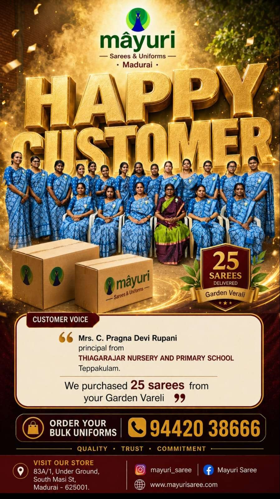 THIAGARAJAR NURSERY AND PRIMARY MAYURI CUSTOMER REVIEW